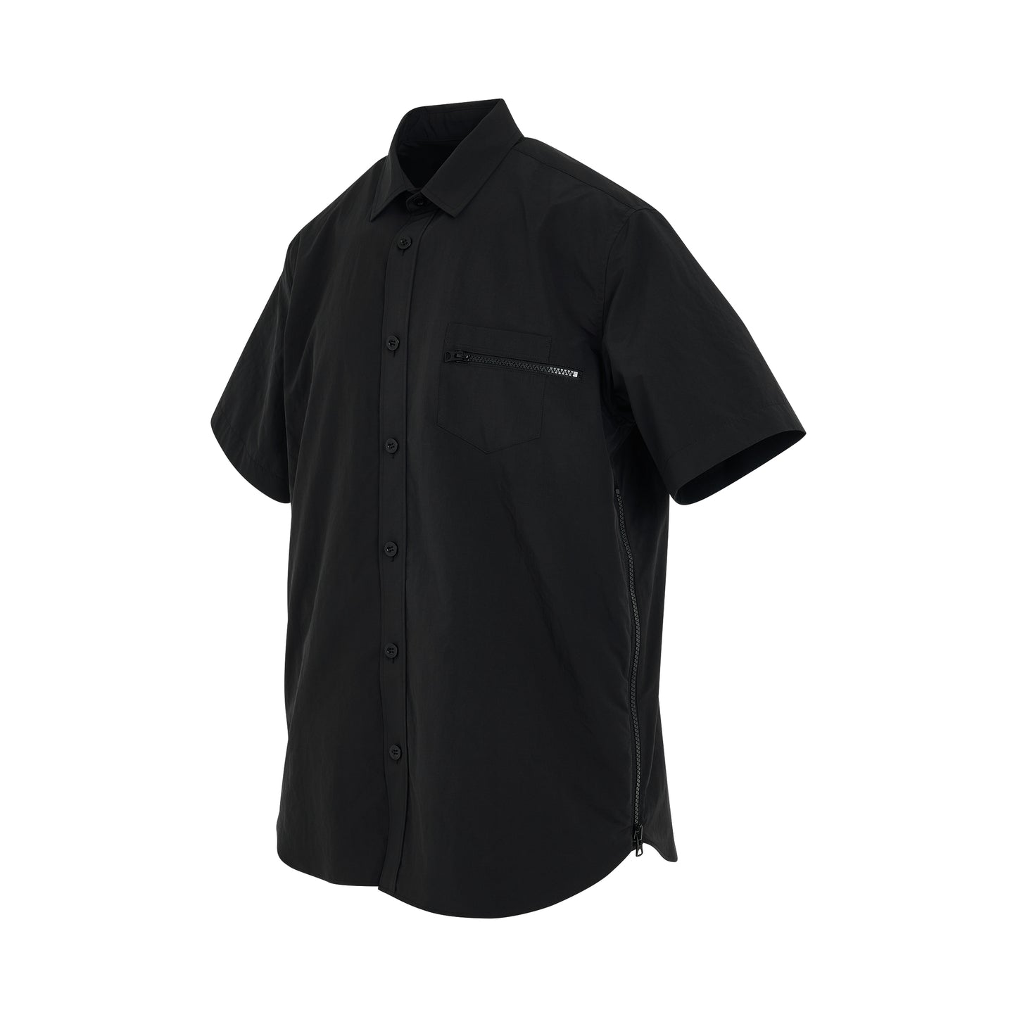 Matte Taffeta Shirt in Black