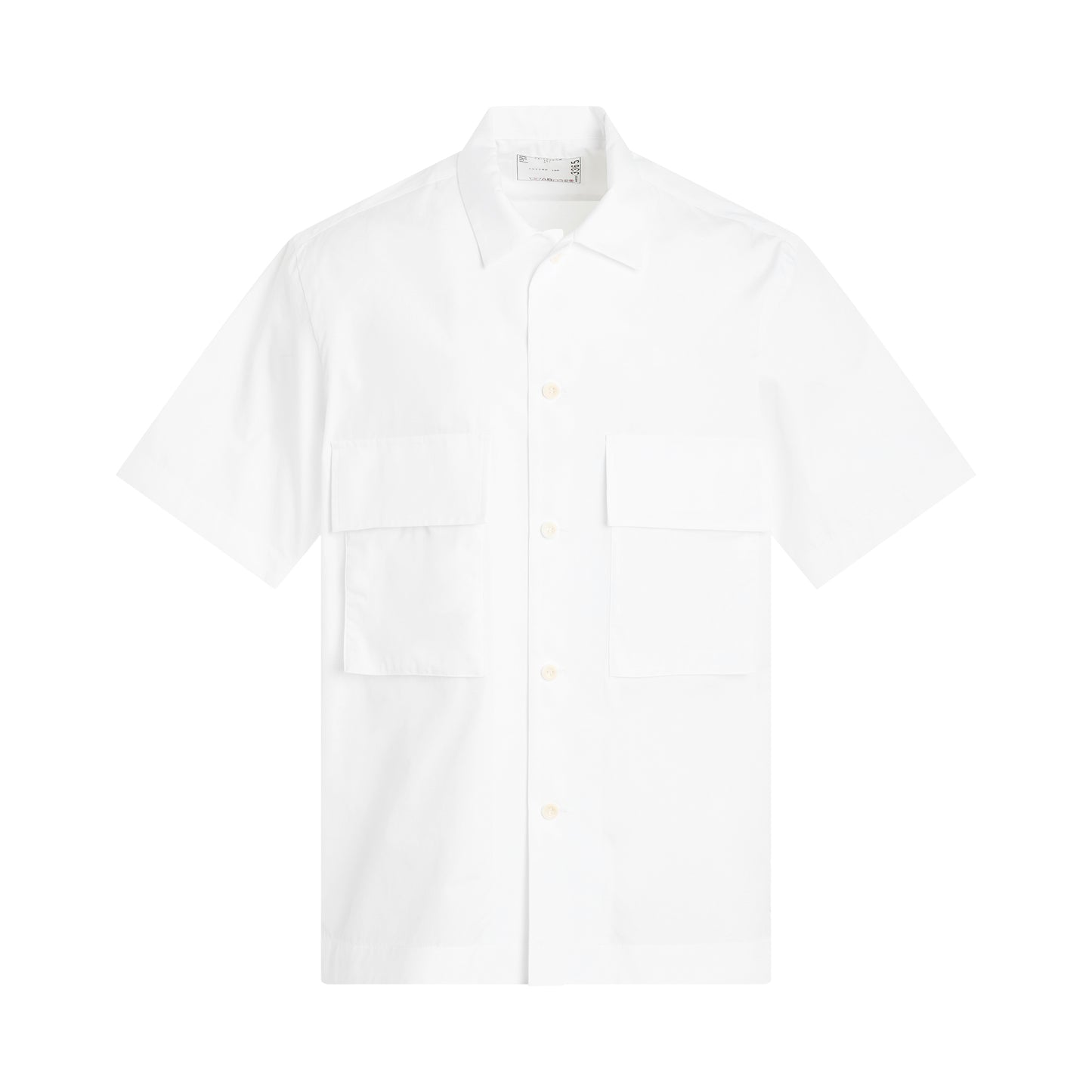 Thomas Mason Cotton Poplin Short Sleeve Shirt in Off White