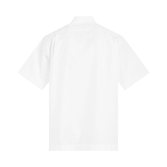 Thomas Mason Cotton Poplin Short Sleeve Shirt in Off White