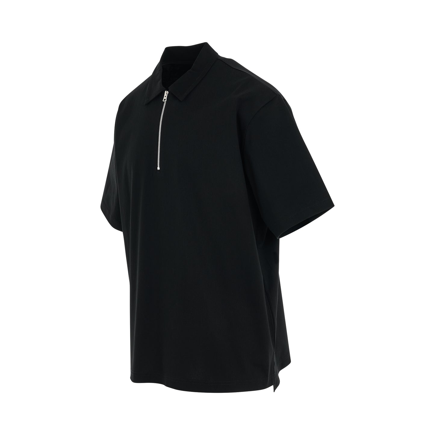 Quarter Zip Polo Shirt in Black