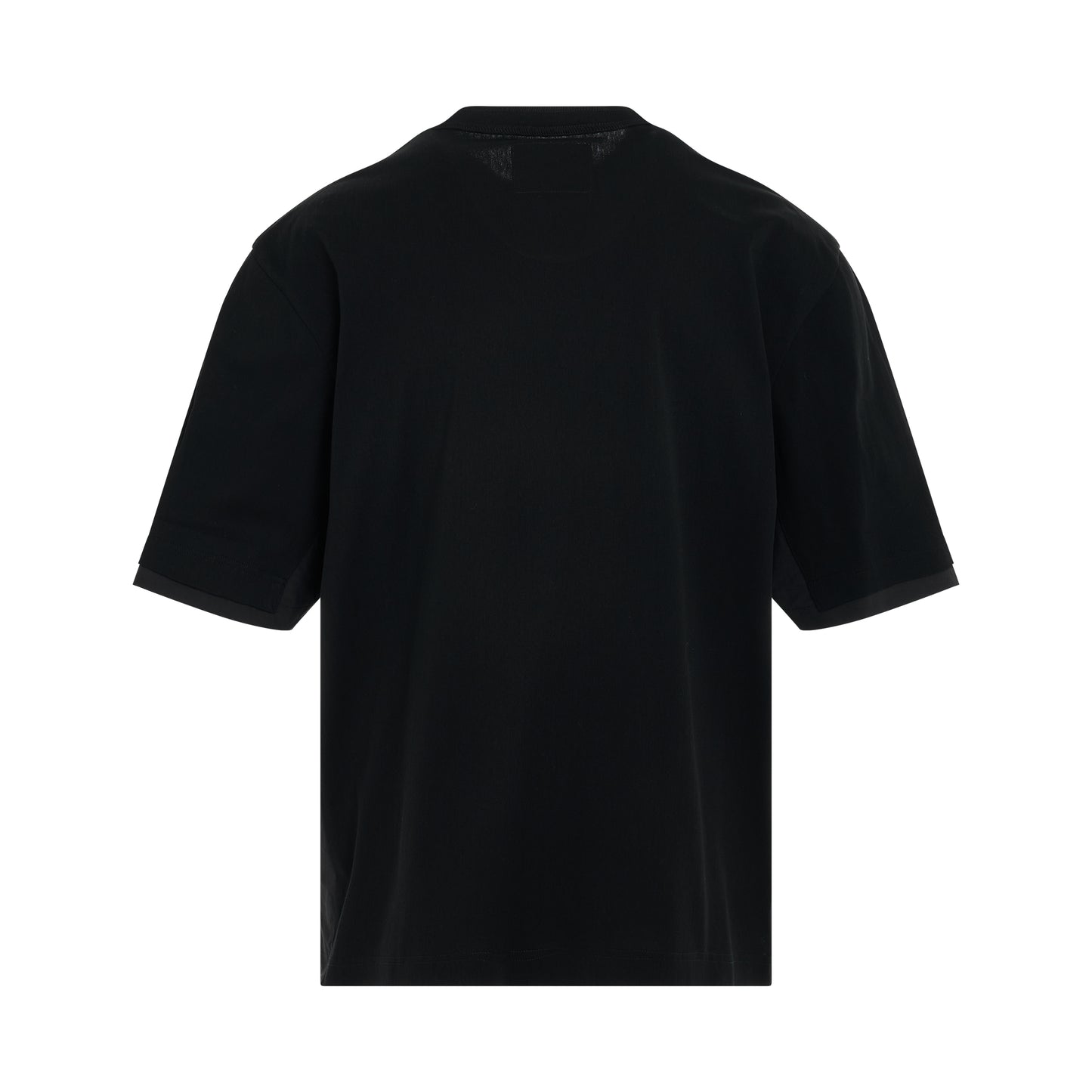 Layered Cotton Jersey T-Shirt in Black