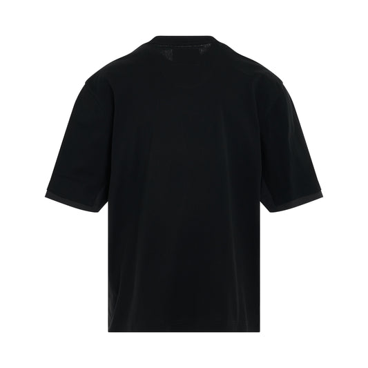 Layered Cotton Jersey T-Shirt in Black