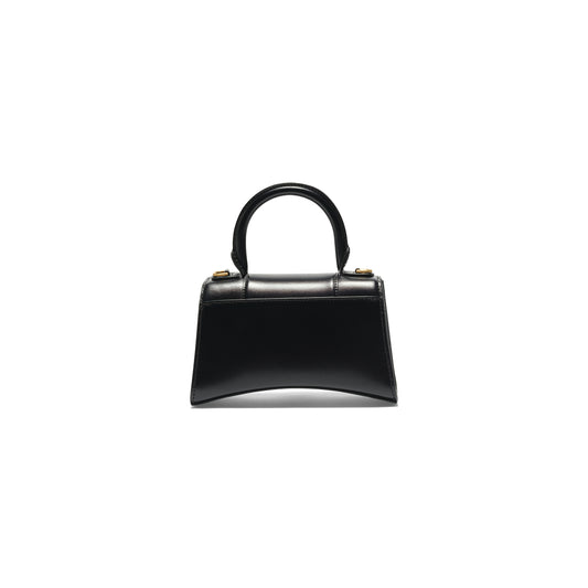 Hourglass XS Handbag in Box Calfskin in Black