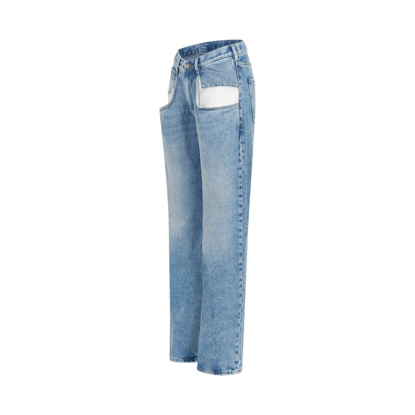 Straight Jeans with Contrasted Pockets