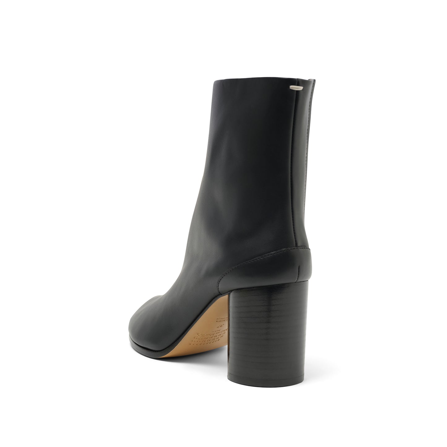 Tabi Leather Boots 8cm Heel in Black