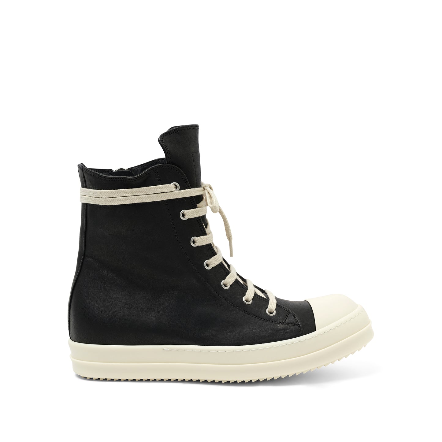 Washed Calf Sneaker in Black/Milk