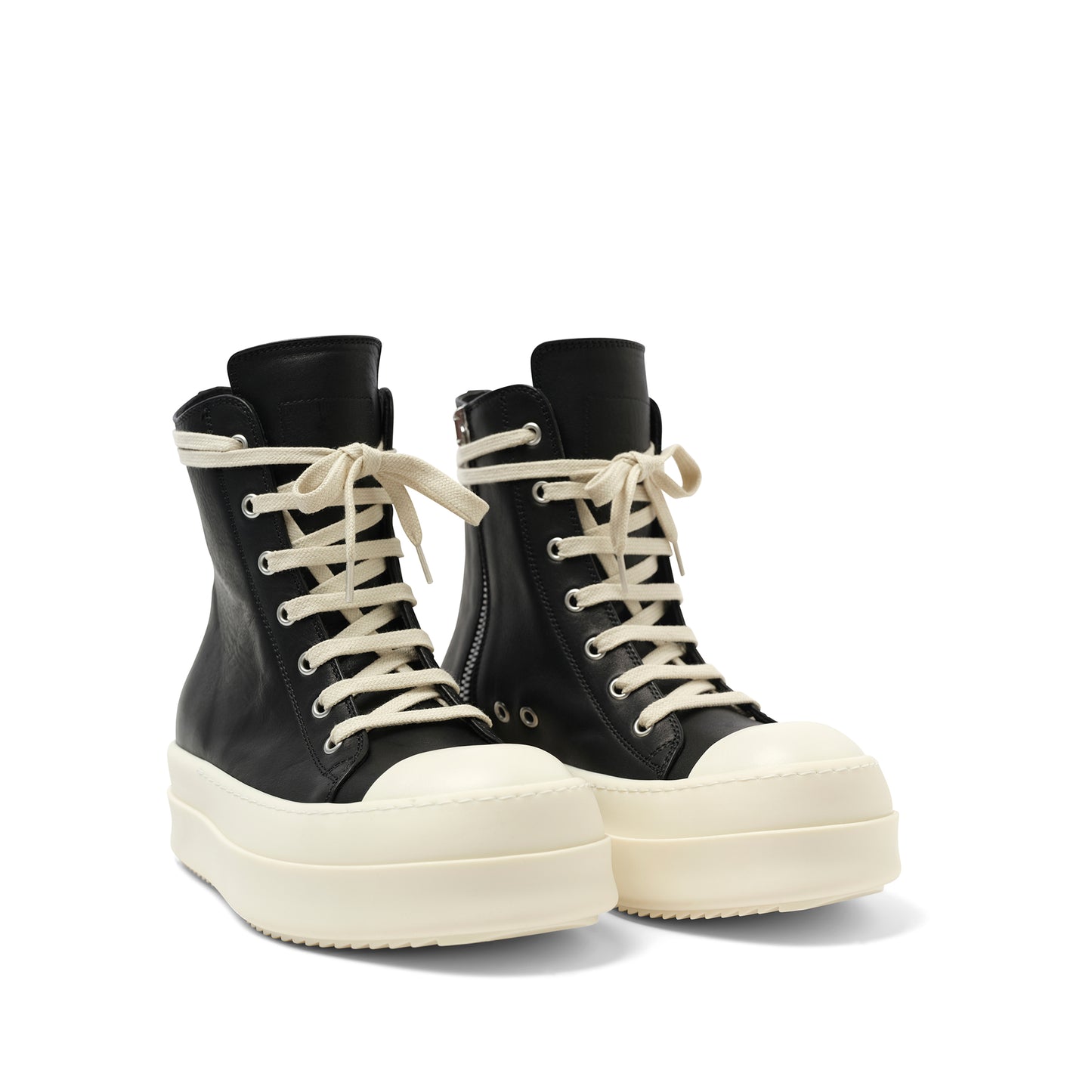 Washed Calf Mega Bumper Sneaker in Black/Milk