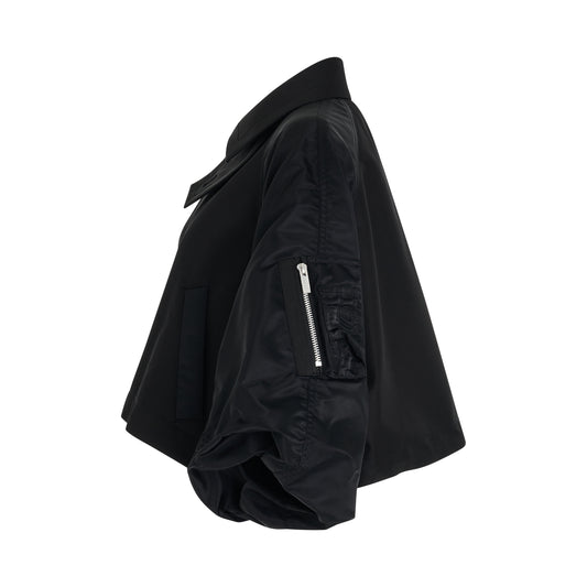 Cotton Gabardine x Nylon Twill Jacket in Black