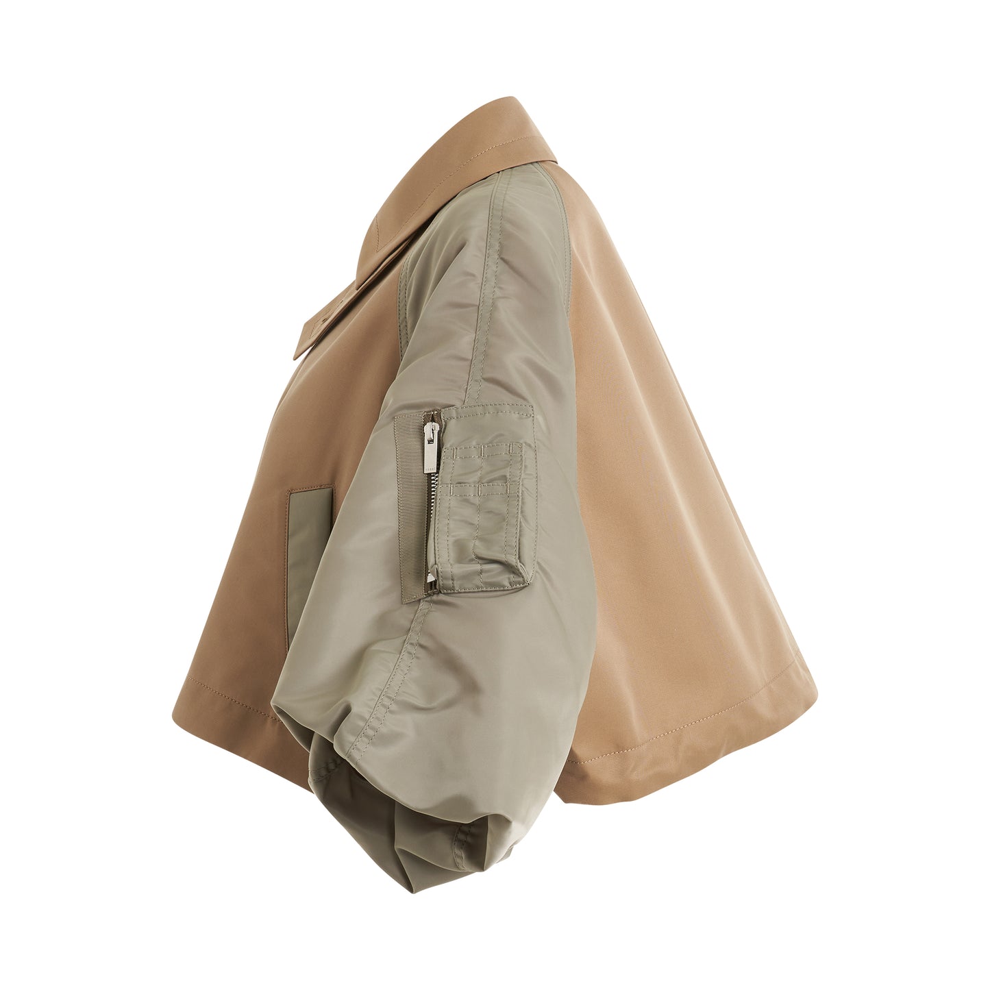 Cotton Gabardine x Nylon Twill Jacket in Beige/Khaki