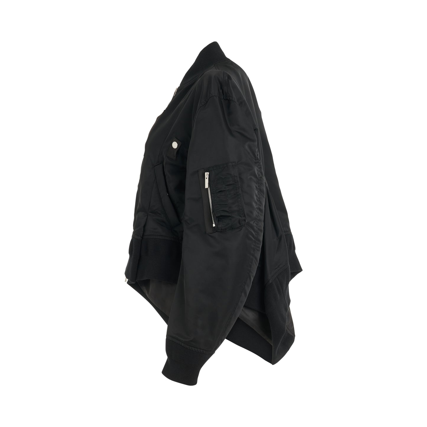 Nylon Twill MA-1 Jacket in Black