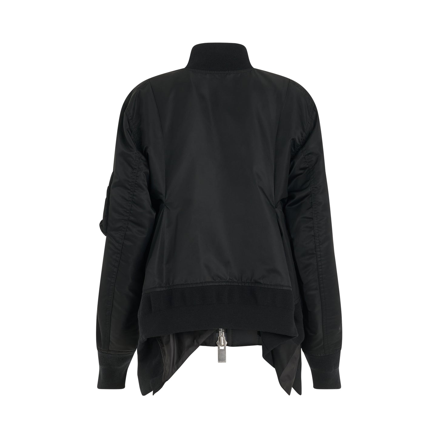 Nylon Twill MA-1 Jacket in Black