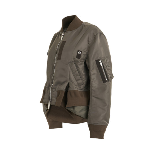 Nylon Twill MA-1 Jacket in Taupe