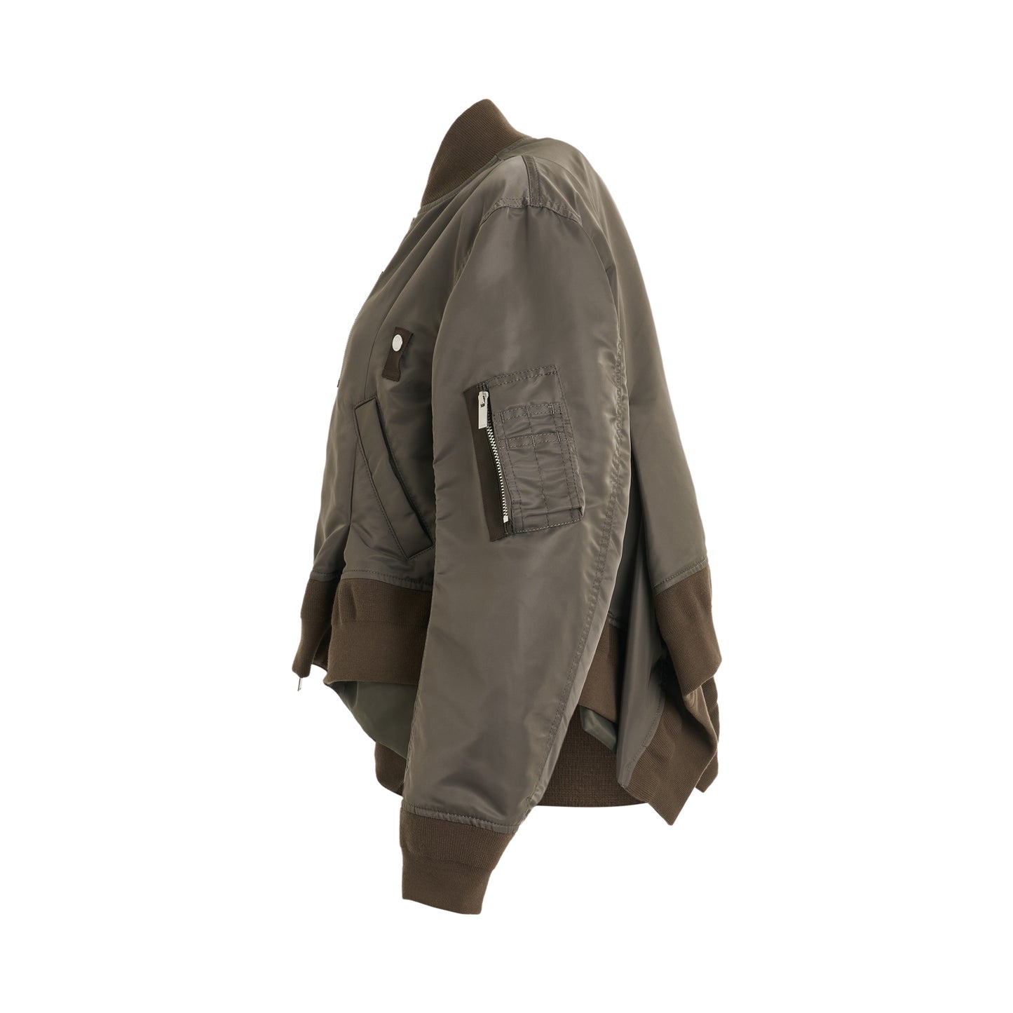 Nylon Twill MA-1 Jacket in Taupe