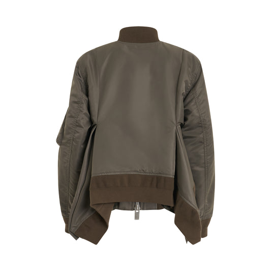 Nylon Twill MA-1 Jacket in Taupe