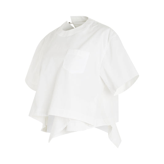 Cotton Poplin T-Shirt in Off White