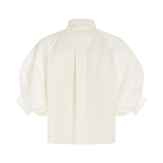 Chalk Stripe Shirt in Off White