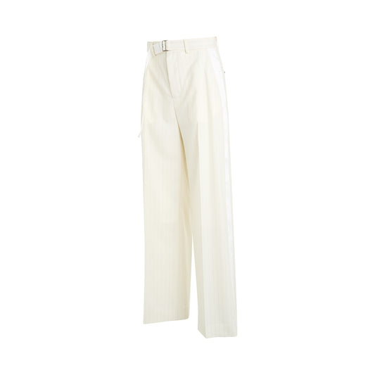 Chalk Stripe Pants in Off White