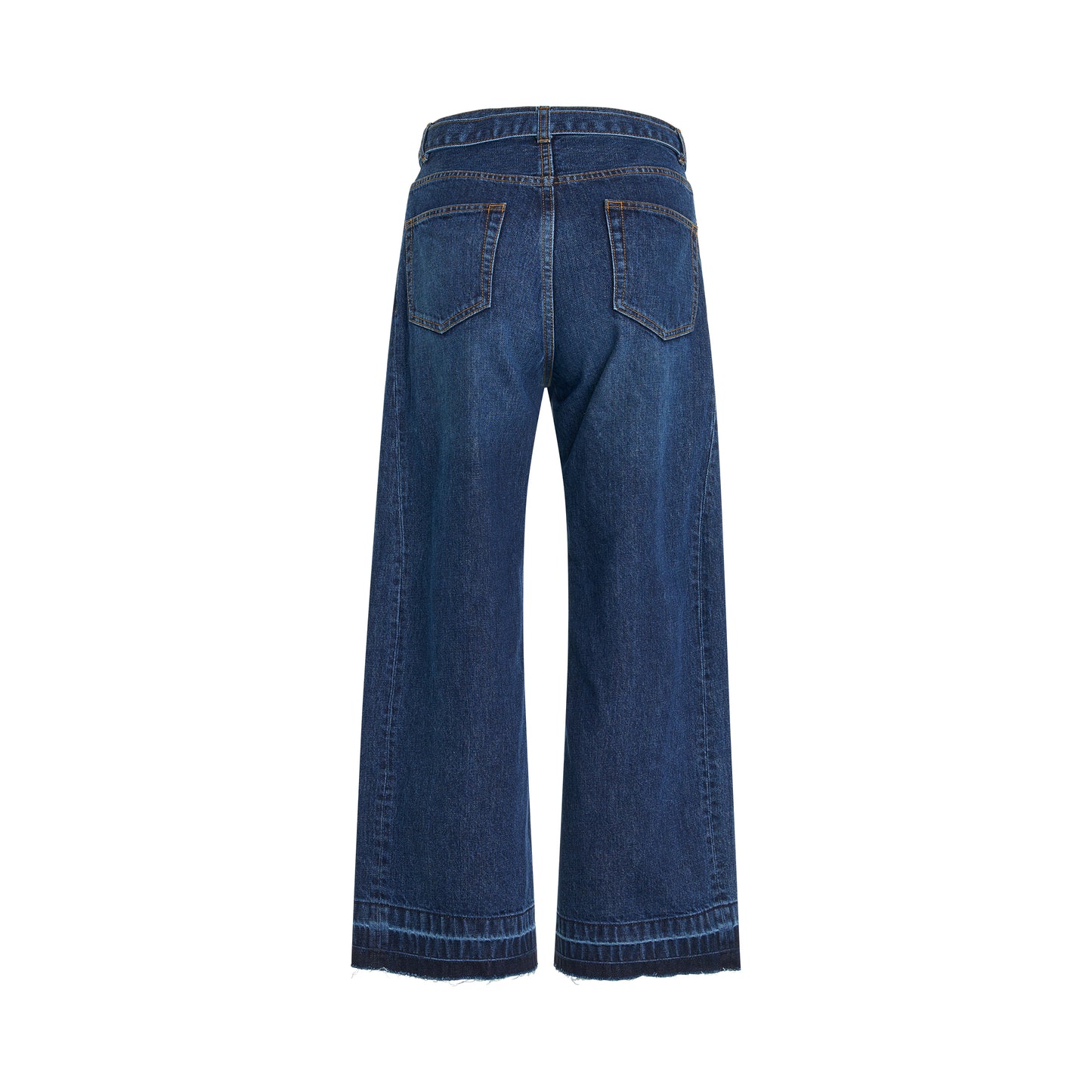 Raw Hem Denim Pants in Blue