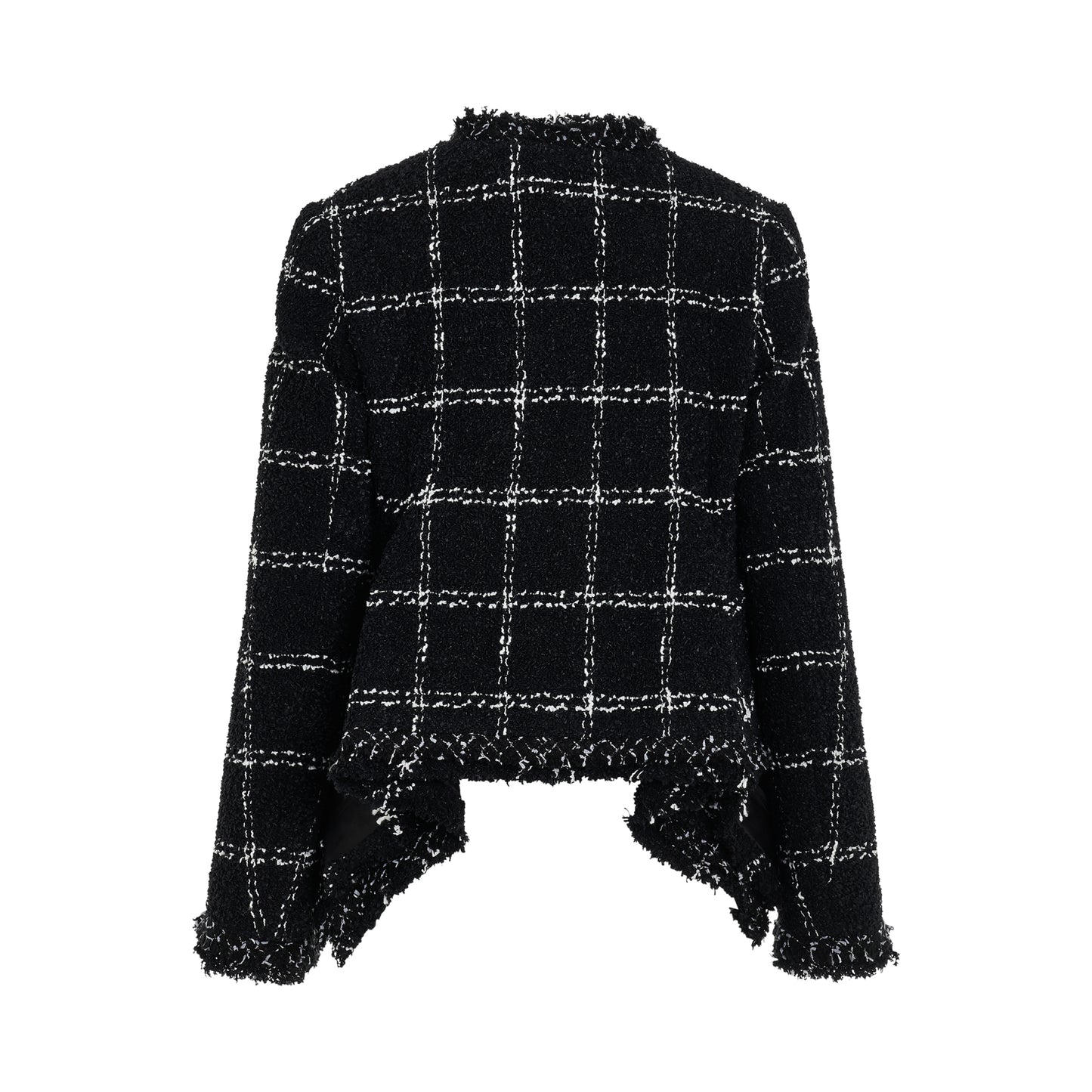 Ruched Tweed Jacket in Black