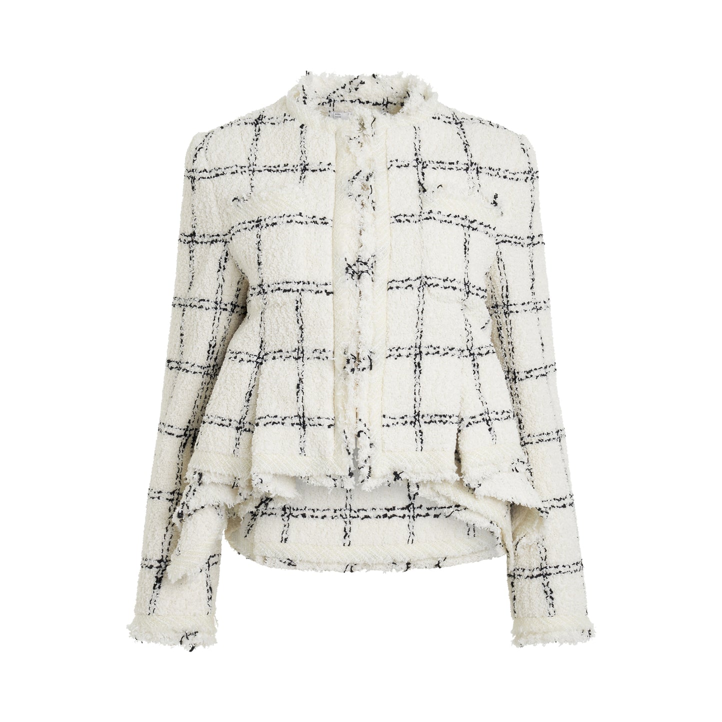 Rushed Tweed Jacket in Off White