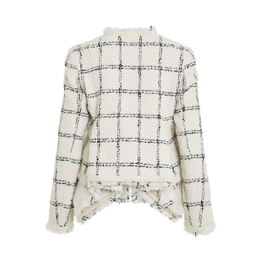 Rushed Tweed Jacket in Off White