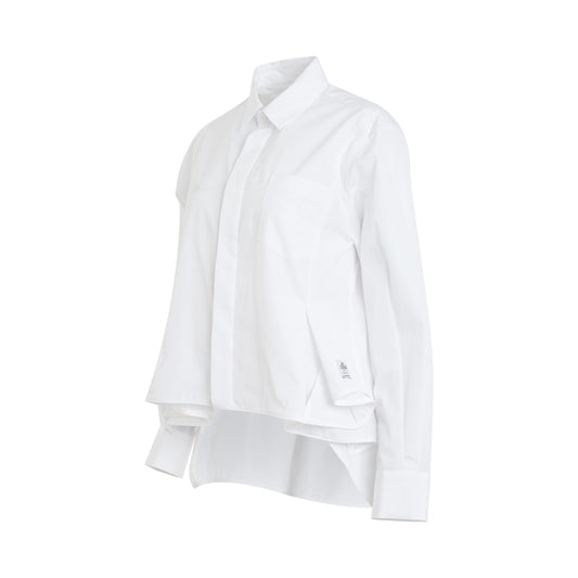 Rushed Thomas Mason Cotton Poplin Shirt in Off White