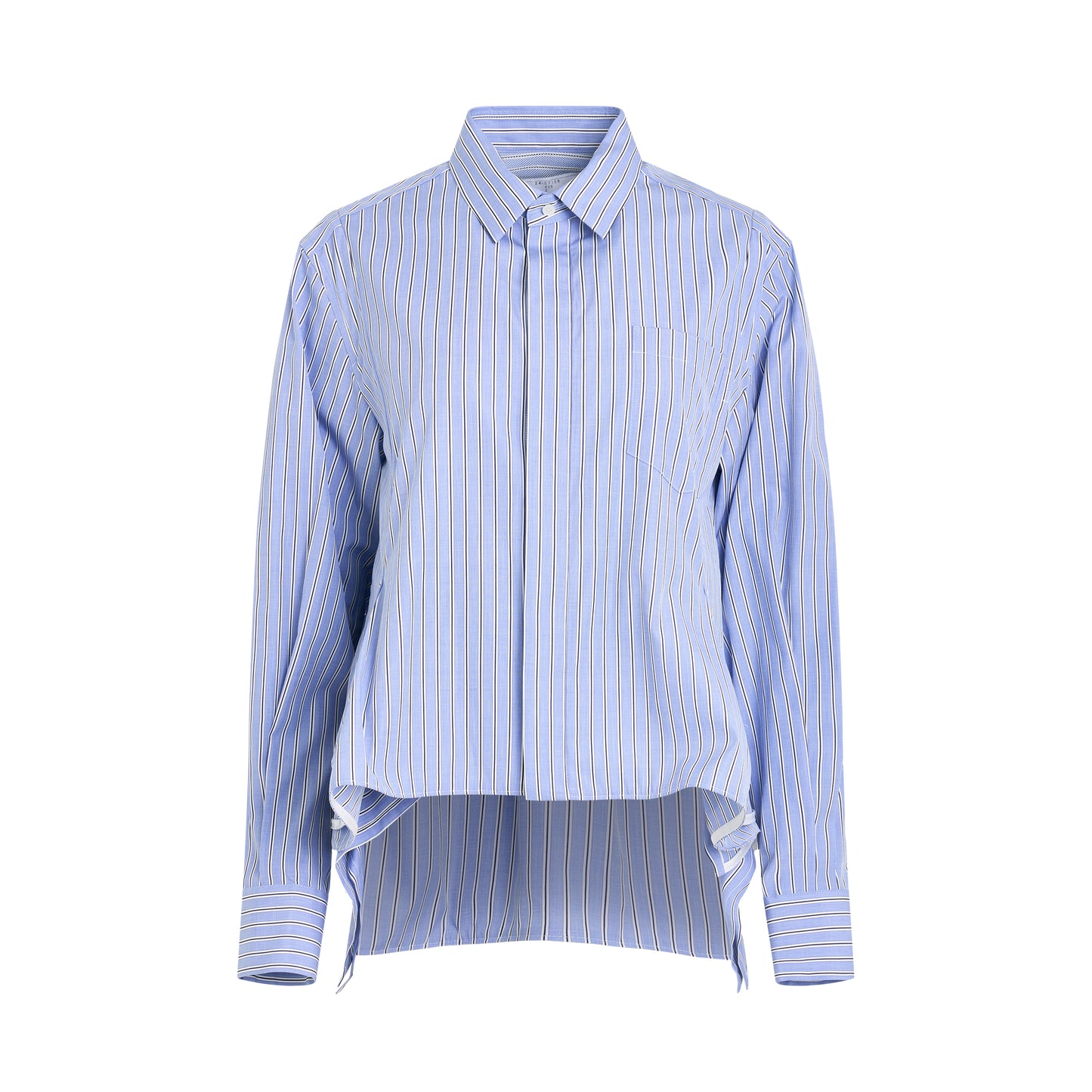 Rushed Thomas Mason Cotton Poplin Shirt in Light Blue Stripe