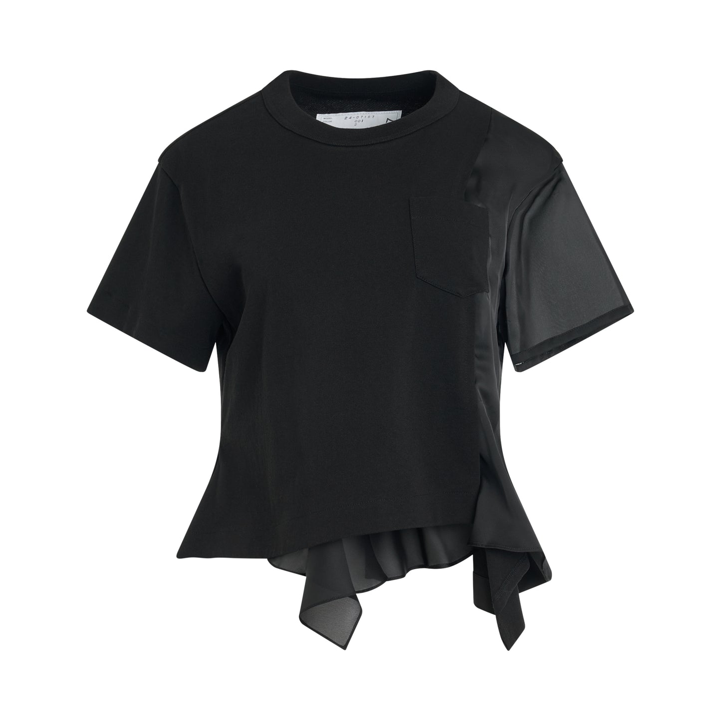 Cotton Layered T-Shirt in Black