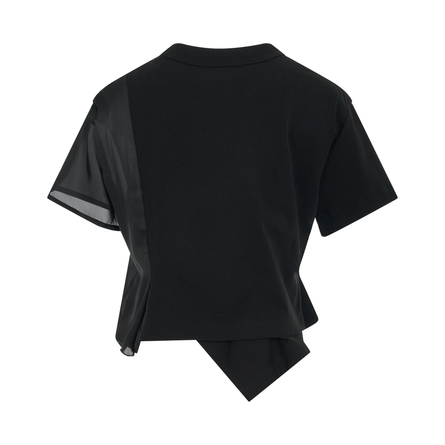 Cotton Layered T-Shirt in Black