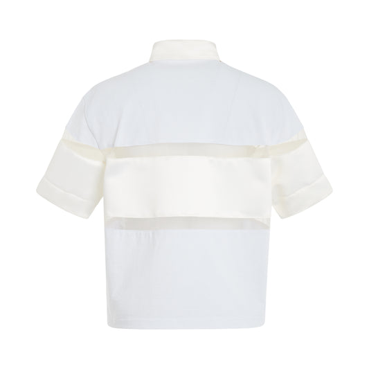 Cotton Jersey Rugby T-Shirt in White