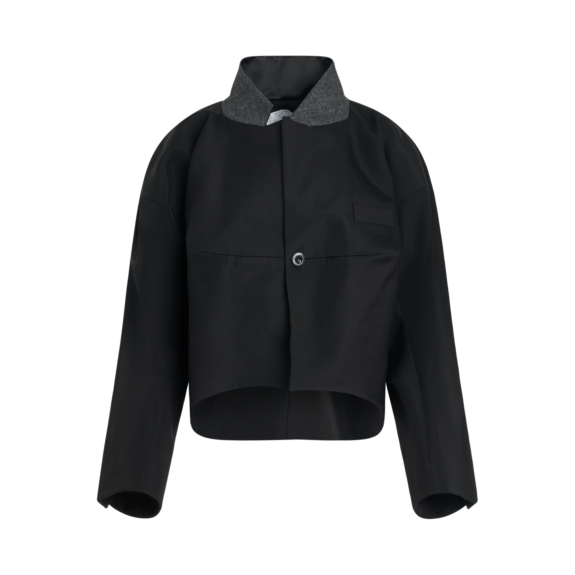 Double-Faced Silk Cotton Jacket in Black