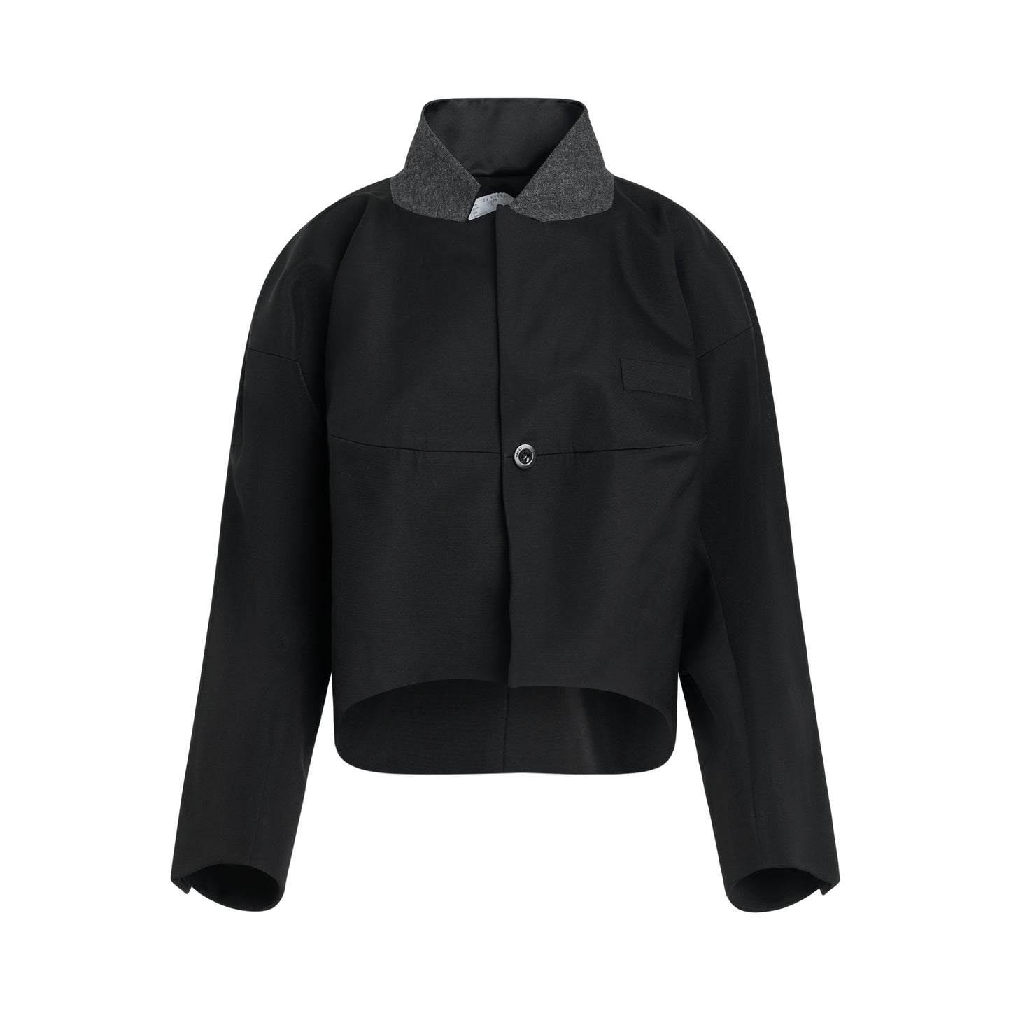 Double-Faced Silk Cotton Jacket in Black