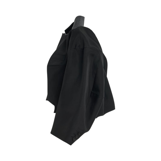 Double-Faced Silk Cotton Jacket in Black