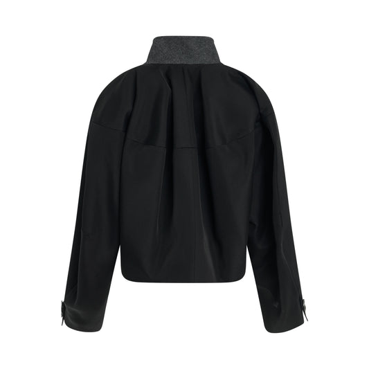 Double-Faced Silk Cotton Jacket in Black