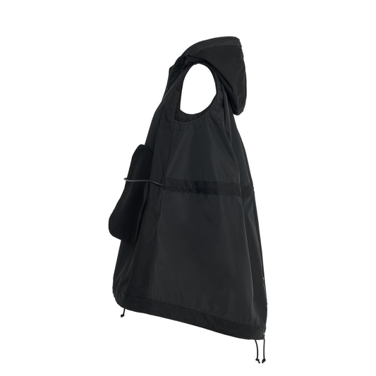 Taffeta Sleeveless Blouson in Black