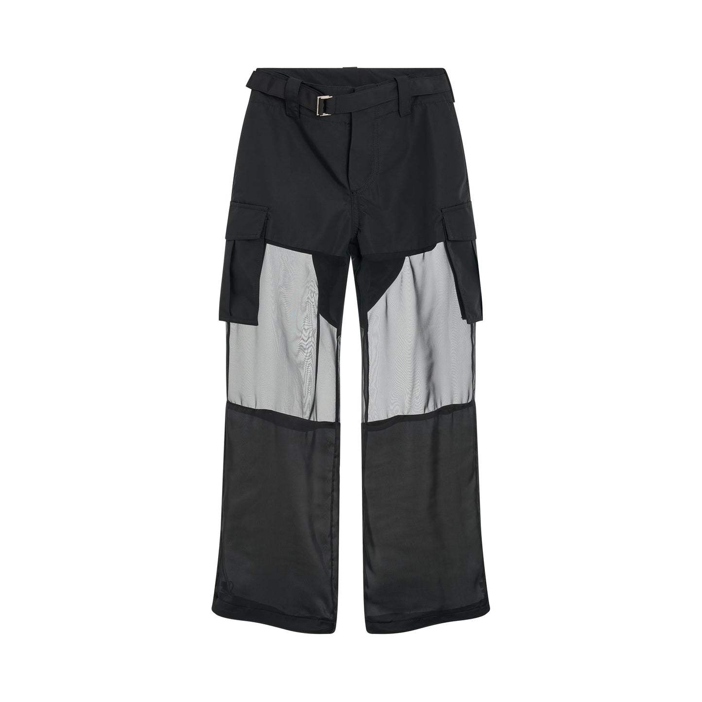 Fabric Combo Pants in Black