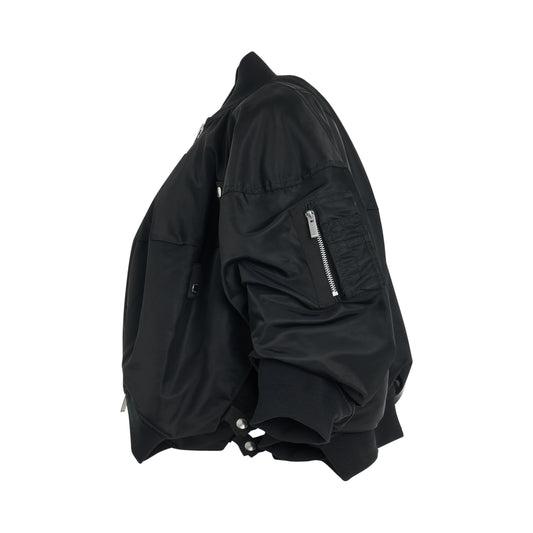 Nylon Twill Balloon Blouson in Black