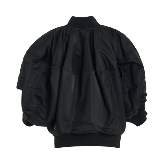 Nylon Twill Balloon Blouson in Black