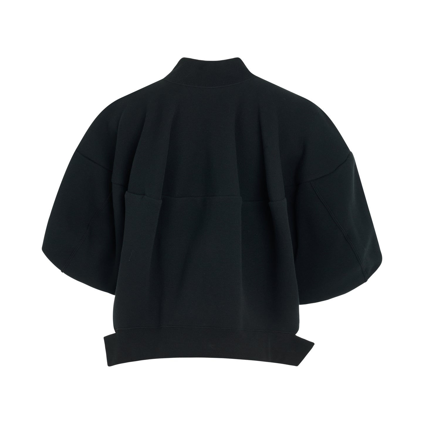 Sponge Zipped Sweatshirt Blouson in Black