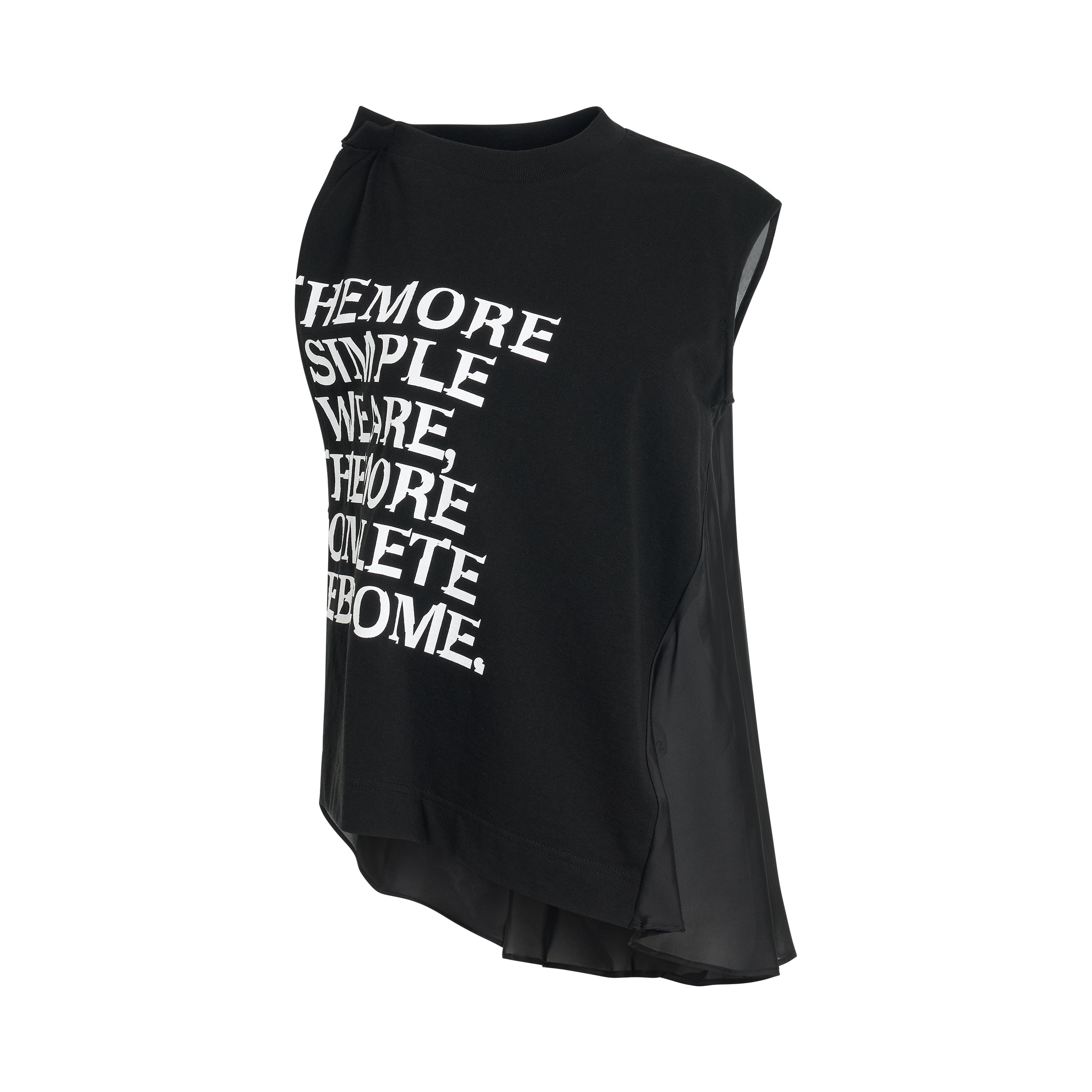 Asymmetric Graphic T-Shirt in Black