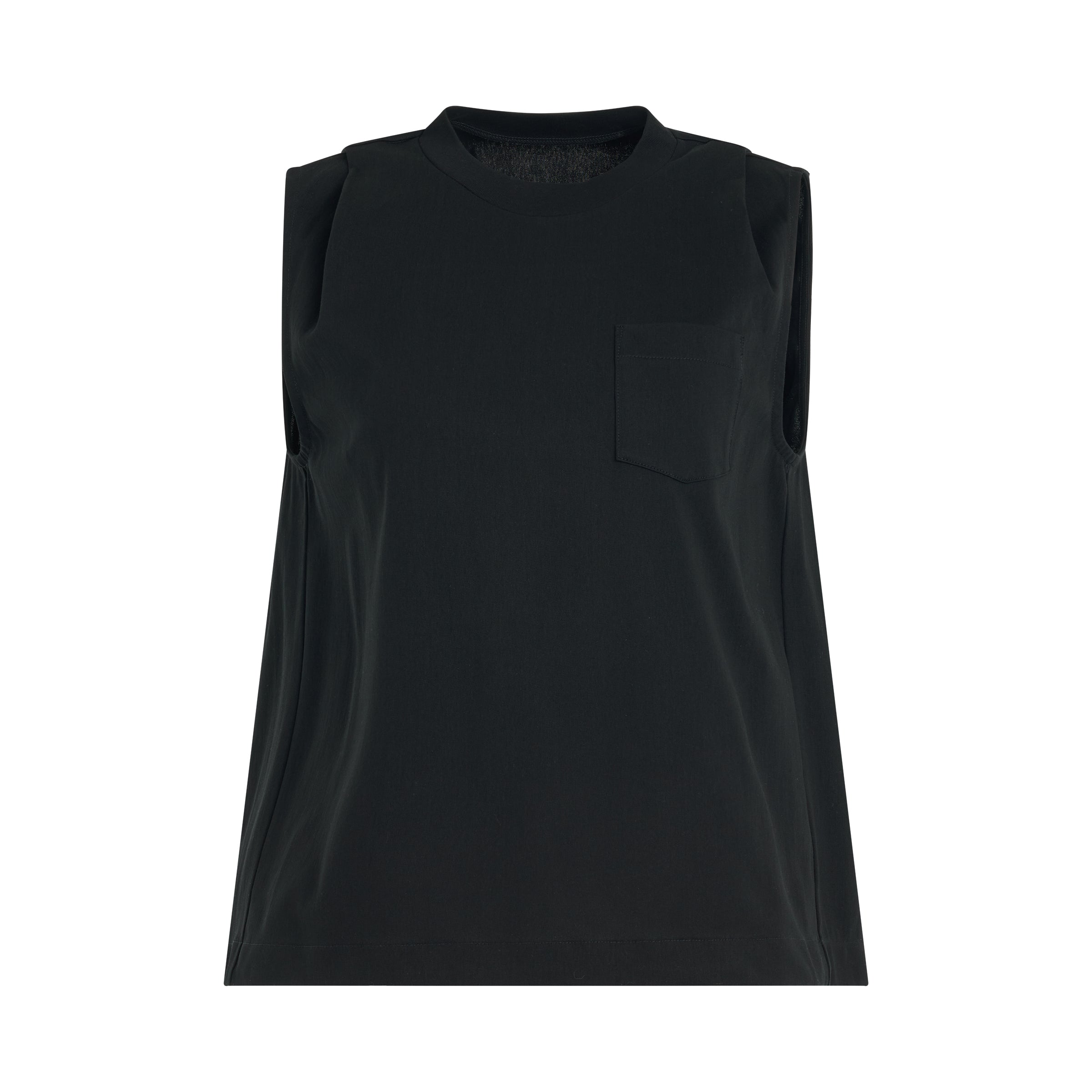 Cotton Jersey Tank Top in Black