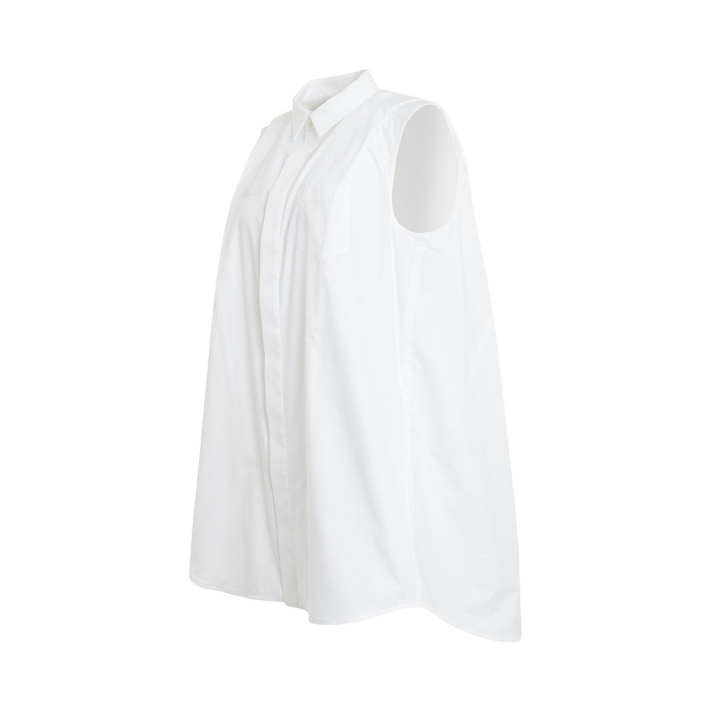 Cotton Poplin Shirt Dress in Off White