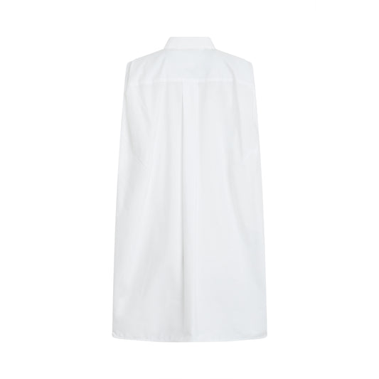 Cotton Poplin Shirt Dress in Off White