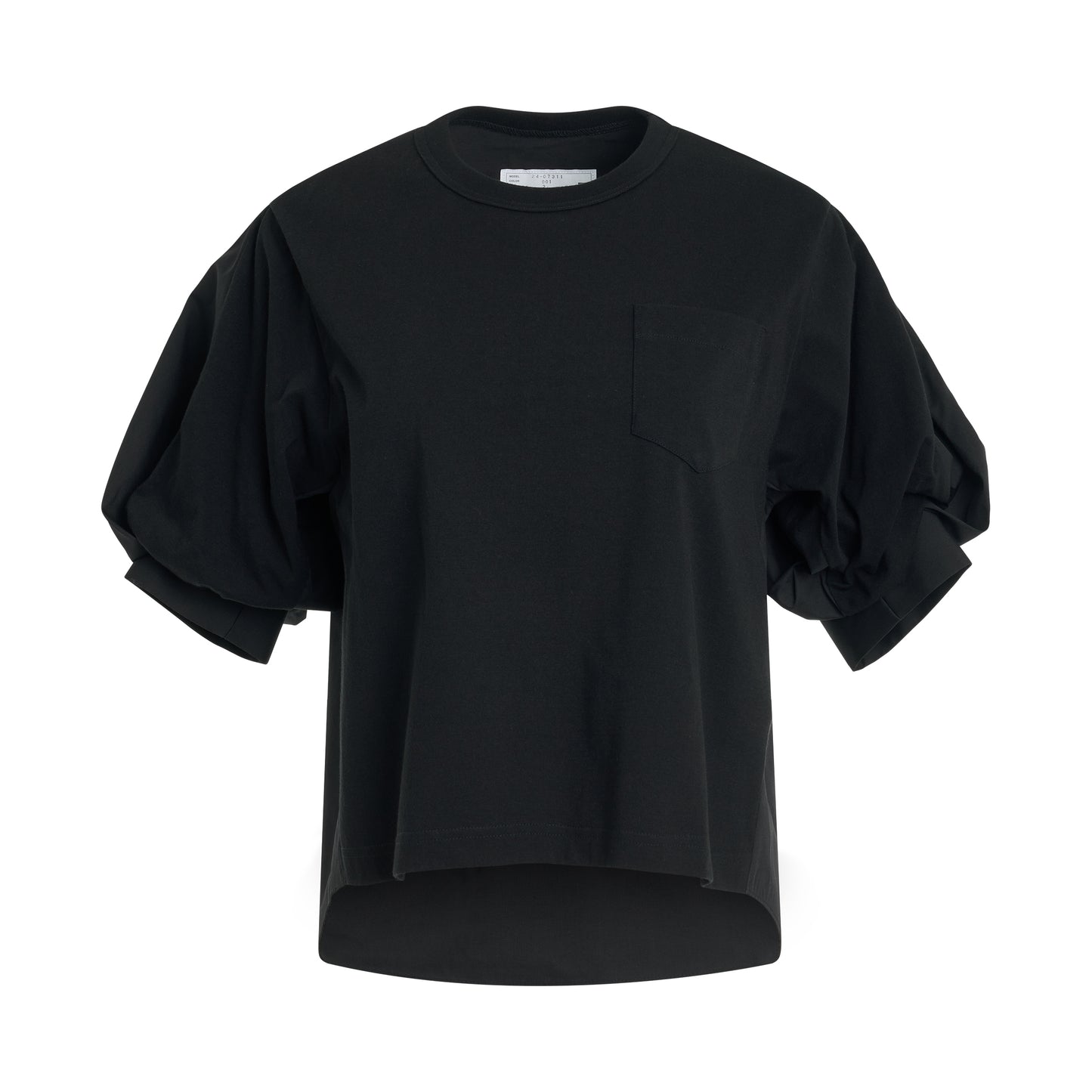 Cotton Poplin x Cotton Jersey T-Shirt in Black