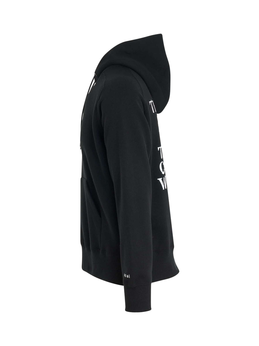 "Simple" Print Hoodie in Black