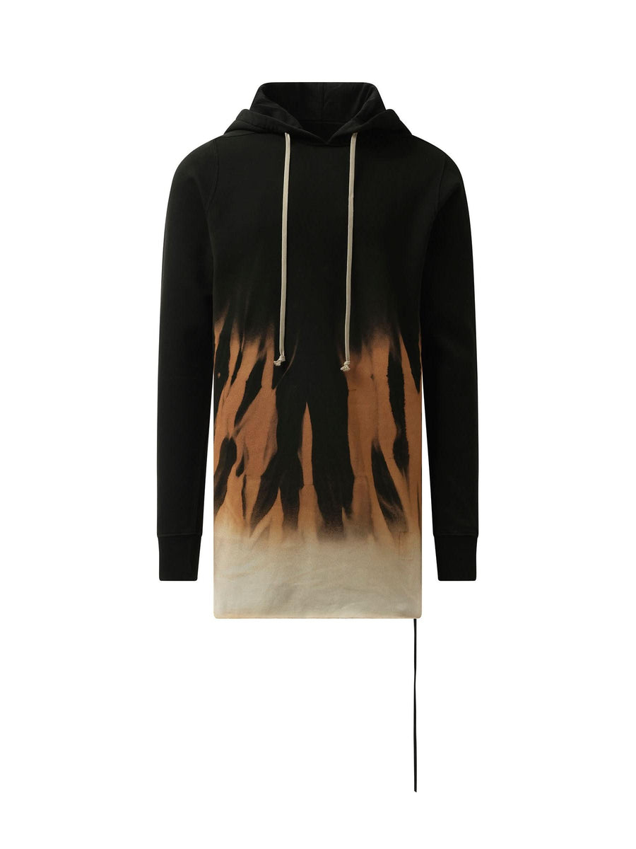 Drawstring Hoodie in Black/Terra