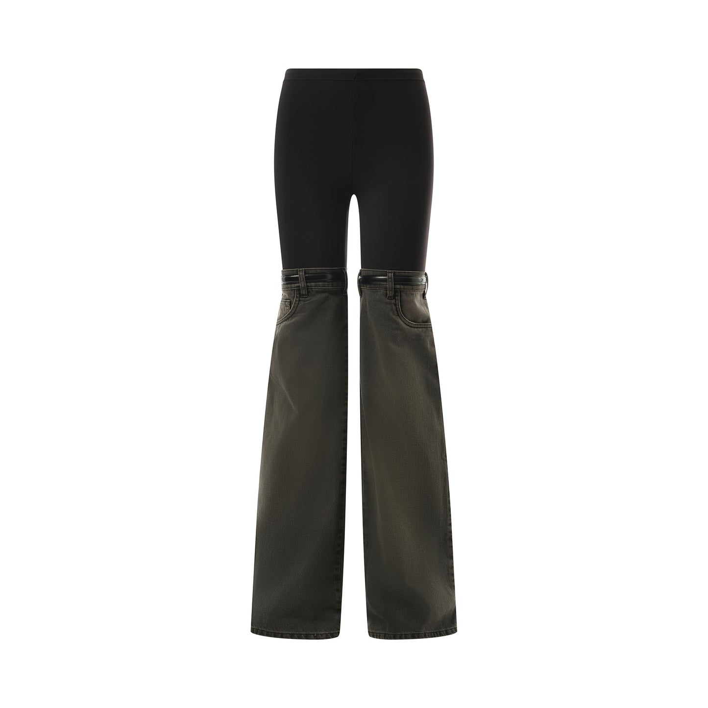 Hybrid Denim Trousers in Black/Grey