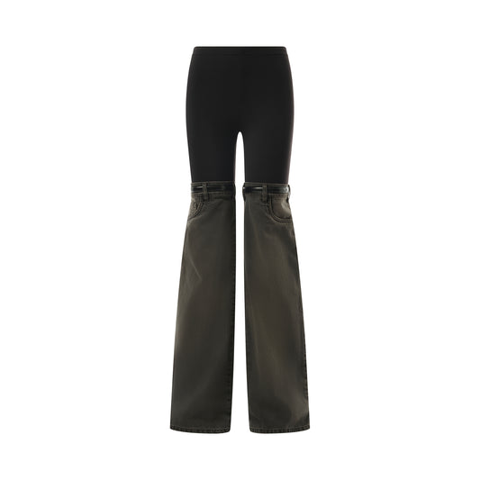 Hybrid Denim Trousers in Black/Grey