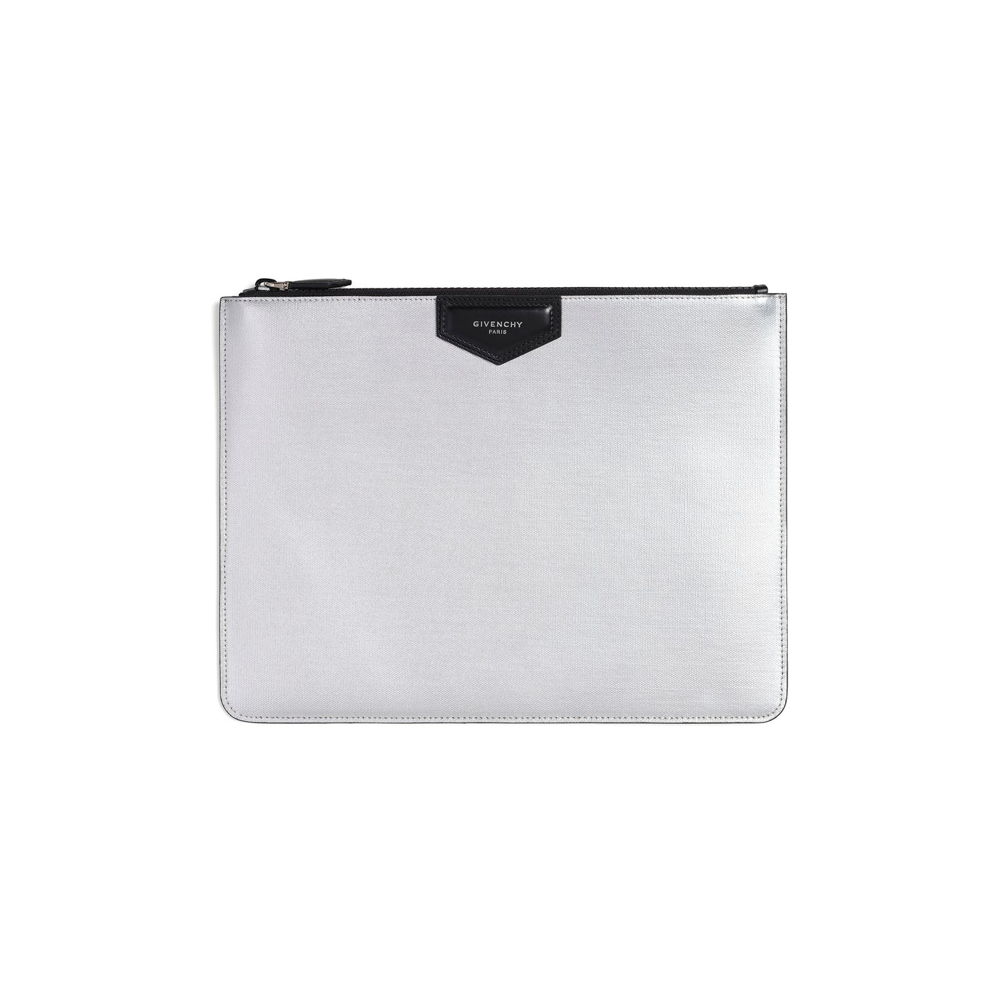 Classic Large Zipped Pouch in Silver