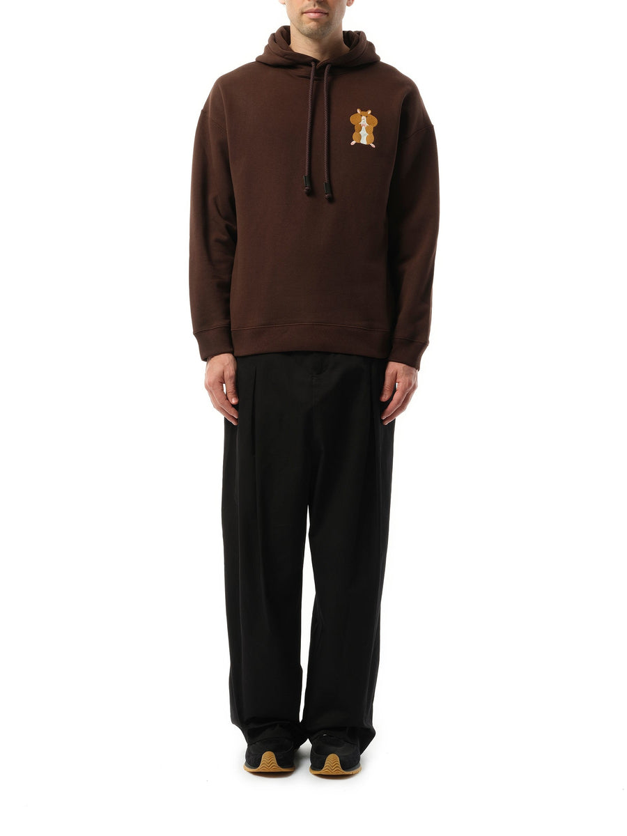 Loewe Suna Fujita Hamster Hoodie in Dark Brown